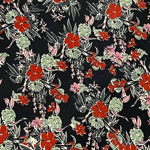 LuLaRoe Carly Swing Dress Small Slinky Material Black w/ Red Floral - Picture 2 of 4